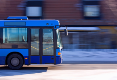 Life insurance protection from death - picture of the front end of a bus in motion