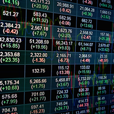 Stock exchange indices - picture of stock exchange board showing values